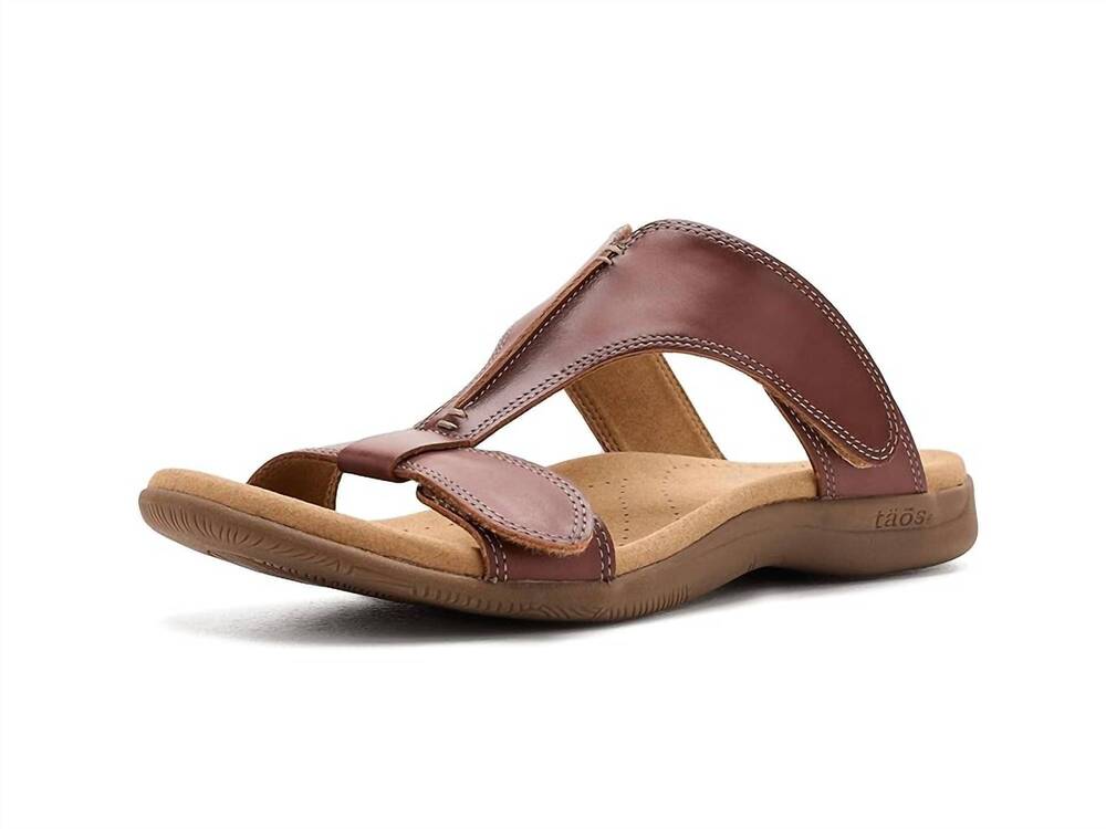 NEW TAOS women's slide show sandals in cognac